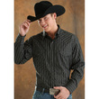 Satin Dobby Stripe Shirt (30S3161-01 -Black) -Mens Western Shirt