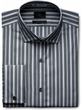 BR Monogram Mens Hunter Green Bar-Stripe Dress Shirt