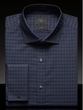 BR Monogram Mens Navy Gingham Dress Shirt