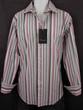 7 DIAMONDS MENS PREMIUM GRAY STRIPED DRESS SHIRT S